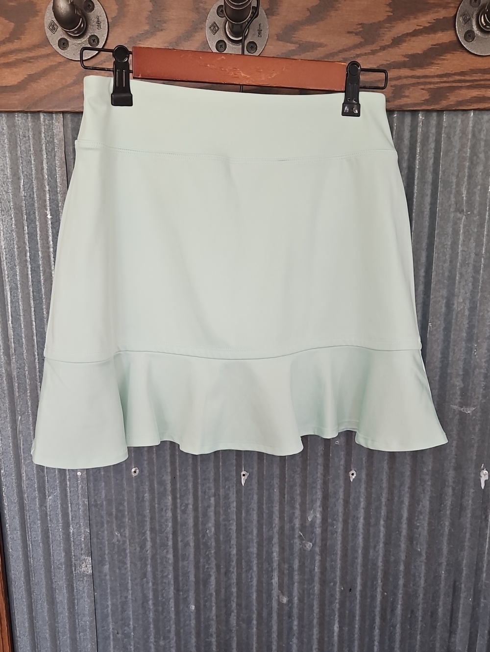 Tommy Bahama Mint Green Ruffle-Hem Skater Skirt